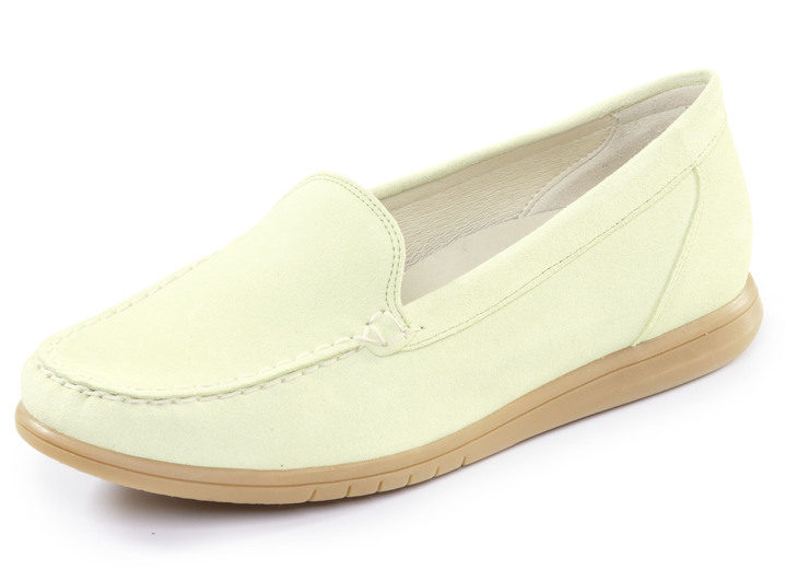 Slipper & Schnürschuhe - Waldläufer, bequeme Damen-Slipper, Weite H, mit herausnehmbarem Fußbett, in Größe 3 1/2 bis 8, in Farbe BLEU Ansicht 4