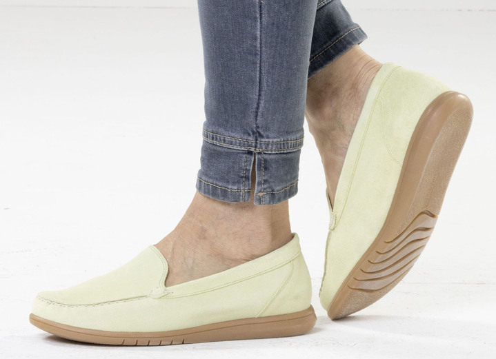 Slipper & Schnürschuhe - Waldläufer, bequeme Damen-Slipper, Weite H, mit herausnehmbarem Fußbett, in Größe 3 1/2 bis 8, in Farbe BLEU Ansicht 7