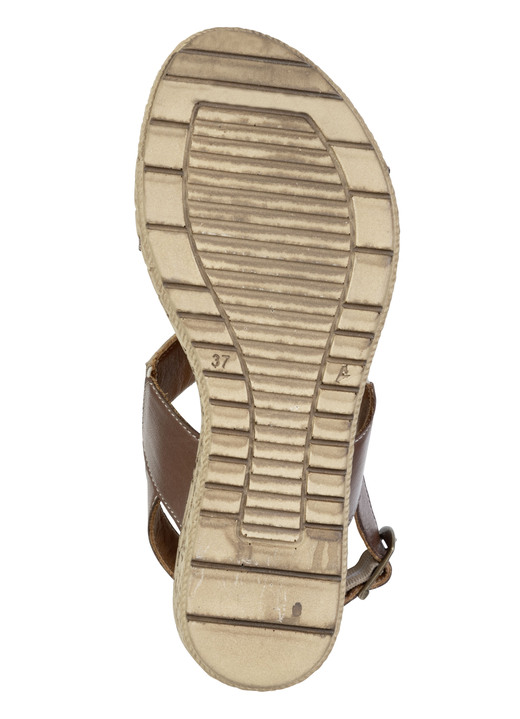 Sandaletten & Pantoletten - Gemini, trendige Damen-Sandaletten, Weite G, aus Leder, in Größe 036 bis 042, in Farbe BRAUN-BEIGE Ansicht 3