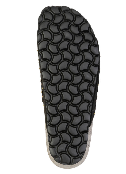 Sandaletten & Pantoletten - ELENA EDEN, leichte Damen-Pantoletten, Weite G, mit Lederfußbett, in Größe 036 bis 042, in Farbe SCHWARZ Ansicht 3