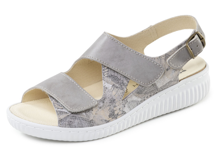 Sandaletten & Pantoletten - ELENA EDEN, bequeme Damen-Sandalen, Weite H, mit herausnehmbarem Fußbett, in Größe 036 bis 042, in Farbe WEISS-BUNT Ansicht 4