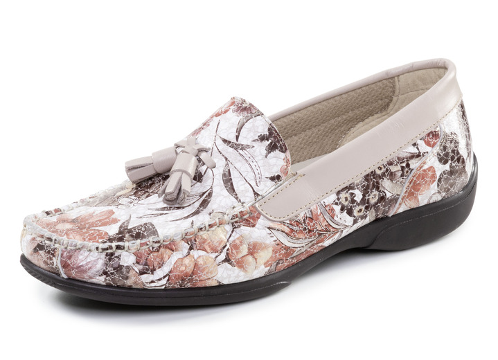 Damenmode - ELENA EDEN, bequeme Damen-Slipper, Weite H, mit herausnehmbarem Fußbett, in Größe 036 bis 042, in Farbe ROT-BUNT Ansicht 4