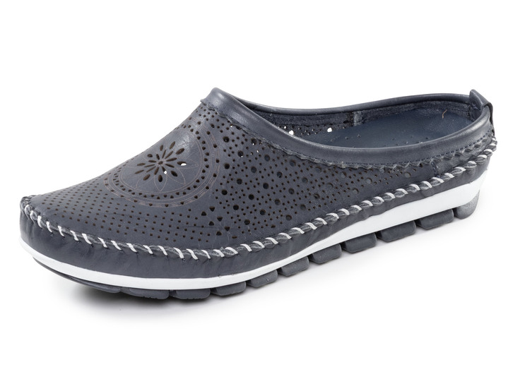 Damenmode - Gemini, sommerlicher Damen-Sabot, Weite G, mit herausnehmbarem Fußbett, in Größe 036 bis 042, in Farbe WEISS Ansicht 4