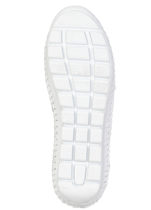 Damenmode - Gemini, sommerlicher Damen-Sabot, Weite G, mit herausnehmbarem Fußbett, in Größe 036 bis 042, in Farbe WEISS Ansicht 3