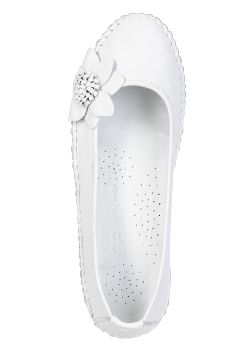 Damenmode - Gemini, schicke Damen-Ballerinas, Weite G, mit herausnehmbarem Fußbett, in Größe 035 bis 041, in Farbe WEISS Ansicht 2