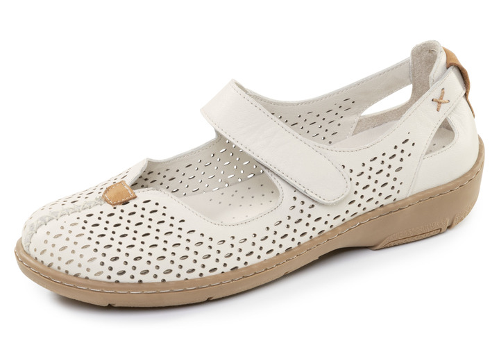 Slipper & Schnürschuhe - ELENA EDEN, sommerliche Damen-Slipper, Weite G, mit herausnehmbarem Fußbett, in Größe 036 bis 042, in Farbe HELLBEIGE Ansicht 1