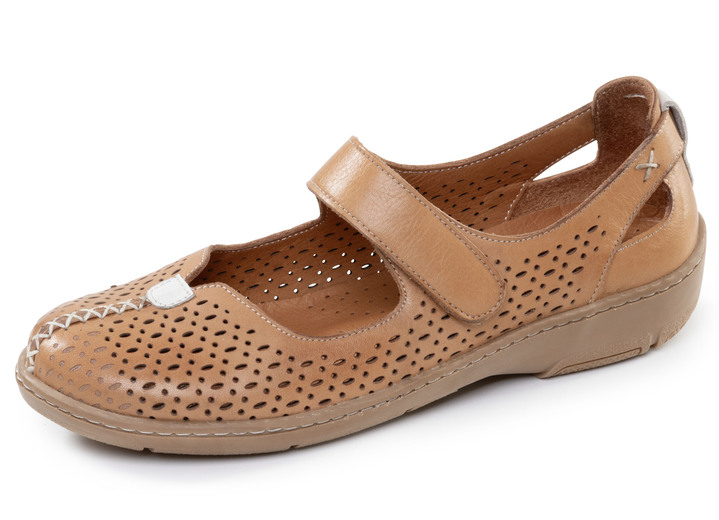 Slipper & Schnürschuhe - ELENA EDEN, sommerliche Damen-Slipper, Weite G, mit herausnehmbarem Fußbett, in Größe 036 bis 042, in Farbe HELLBEIGE Ansicht 4