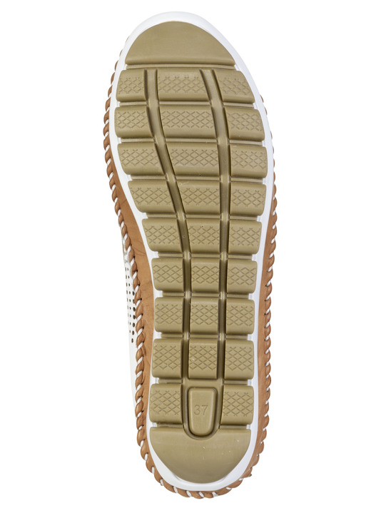 Slipper & Schnürschuhe - Gemini, sommerliche Damen-Slipper, Weite G, mit herausnehmbarem Fußbett, in Größe 036 bis 042, in Farbe TAUPE-OLIV Ansicht 6