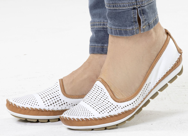 Slipper & Schnürschuhe - Gemini, sommerliche Damen-Slipper, Weite G, mit herausnehmbarem Fußbett, in Größe 036 bis 042, in Farbe TAUPE-OLIV Ansicht 7