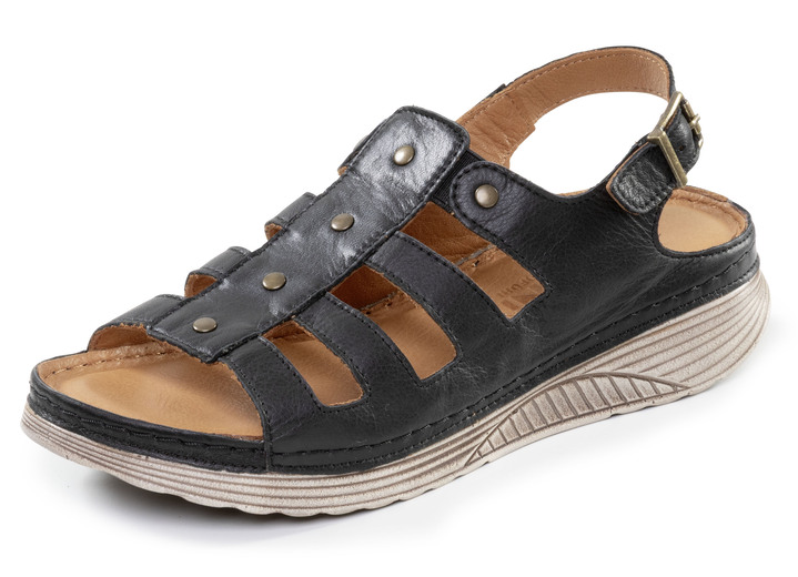 Sandaletten & Pantoletten - Gemini, klassische Damen-Sandalen, Weite G, aus Leder, in Größe 036 bis 042, in Farbe WEISS Ansicht 7