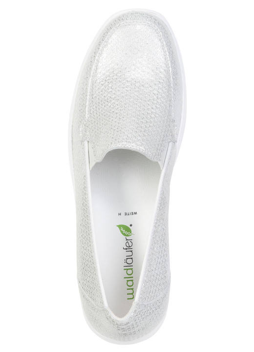 Slipper & Schnürschuhe - Waldläufer, bequeme Damen-Slipper, Weite H, mit herausnehmbarem Fußbett, in Größe 3 1/2 bis 8, in Farbe SILBER Ansicht 2