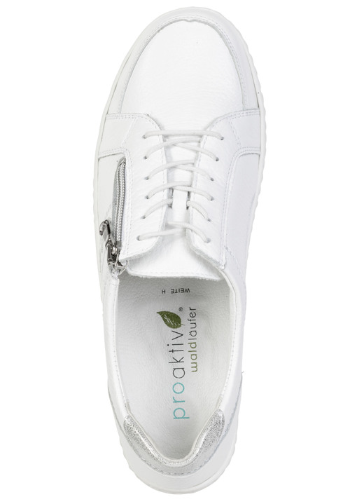 Slipper & Schnürschuhe - Waldläufer, bequeme Damen-Schnürschuhe, Weite H, mit herausnehmbarem Fußbett, in Größe 3 1/2 bis 8, in Farbe WEISS-SILBER Ansicht 2