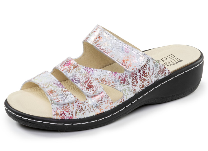 Sandaletten & Pantoletten - ELENA EDEN, bequeme Damen-Pantoletten, Weite H, mit herausnehmbarem Fußbett, in Größe 036 bis 043, in Farbe ECRU-ROSÉ Ansicht 1