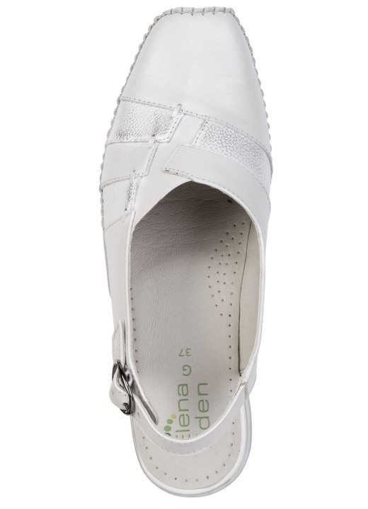 Damenmode - ELENA EDEN, schicke Damen-Sandalen, Weite G, mit Gummizug, in Größe 036 bis 042, in Farbe ECRU-SILBER Ansicht 2