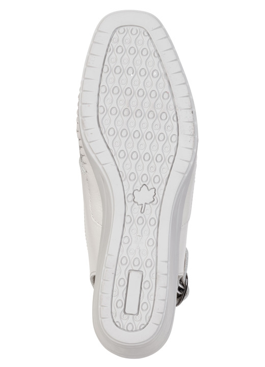 Damenmode - ELENA EDEN, schicke Damen-Sandalen, Weite G, mit Gummizug, in Größe 036 bis 042, in Farbe ECRU-SILBER Ansicht 3