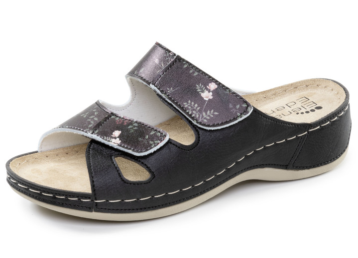 Sandaletten & Pantoletten - ELENA EDEN, klassische Damen-Pantoletten, Weite G, mit Klettverschluss, in Größe 036 bis 042, in Farbe WEISS Ansicht 6