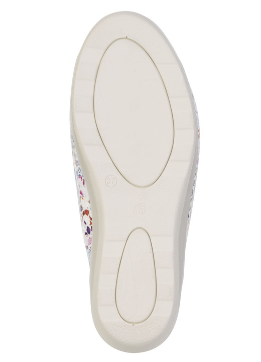 Sandaletten & Pantoletten - Bequeme Damen-Pantoletten, Weite G, mit Klettverschluss, in Größe 036 bis 041, in Farbe WEISS-BUNT Ansicht 3