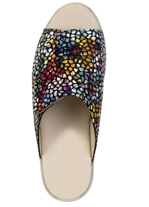 Sandaletten & Pantoletten - Bequeme Damen-Pantoletten, Weite G, mit Klettverschluss, in Größe 036 bis 041, in Farbe WEISS-BUNT Ansicht 5