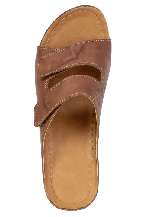 Damenmode - Bequeme Damen-Pantoletten, Weite G, mit Klettverschluss, in Größe 036 bis 042, in Farbe WEISS Ansicht 5