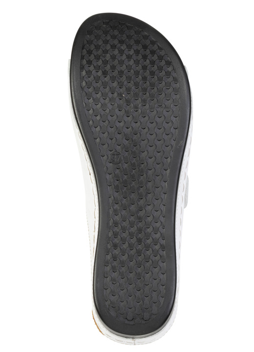 Damenmode - Bequeme Damen-Pantoletten, Weite G, mit Klettverschluss, in Größe 036 bis 042, in Farbe WEISS Ansicht 3