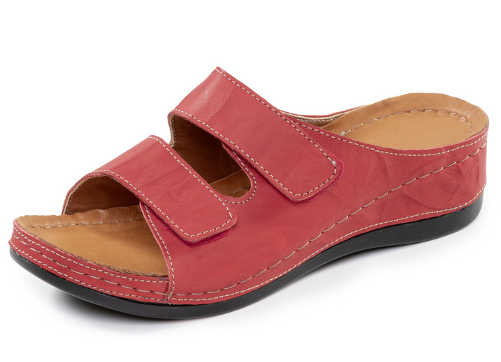 Damenmode - Bequeme Damen-Pantoletten, Weite G, mit Klettverschluss, in Größe 036 bis 042, in Farbe WEISS Ansicht 7