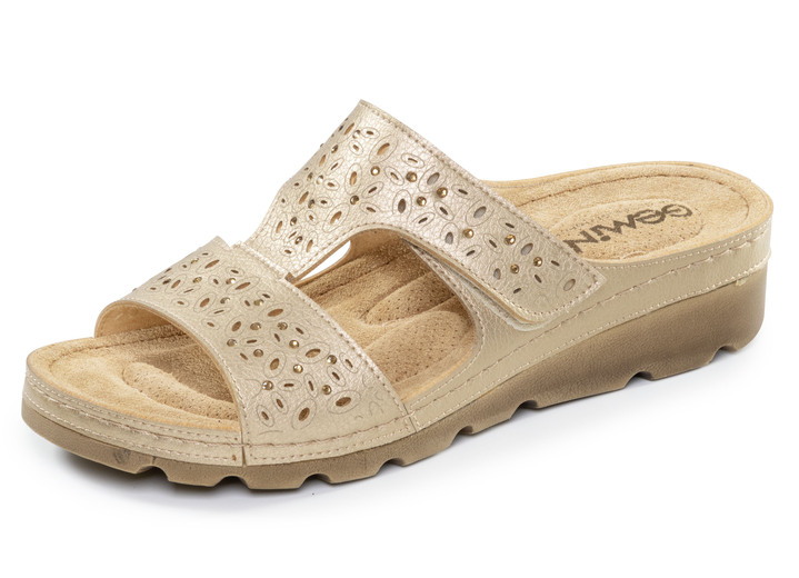 Sandaletten & Pantoletten - Gemini, bequeme Damen-Pantoletten, Weite G, mit Klettverschluss, in Größe 036 bis 042, in Farbe WEISS Ansicht 4