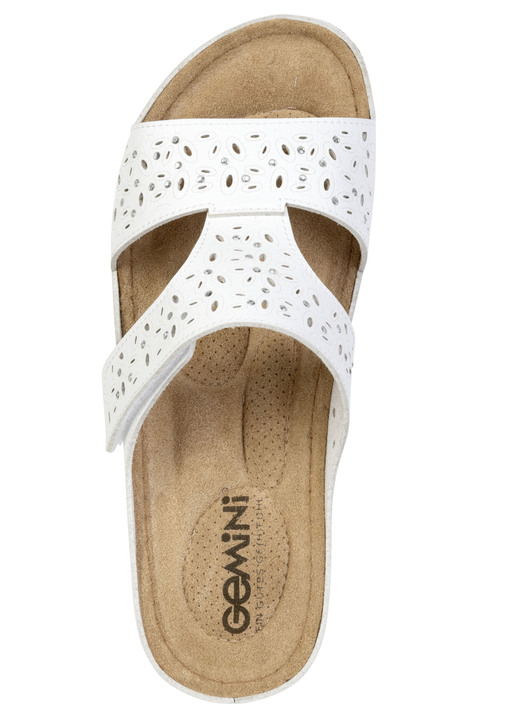 Sandaletten & Pantoletten - Gemini, bequeme Damen-Pantoletten, Weite G, mit Klettverschluss, in Größe 036 bis 042, in Farbe ALTGOLD Ansicht 5