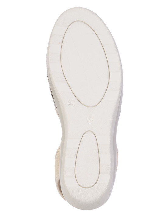 Sandaletten & Pantoletten - Sommerliche Damen-Sandalen, Weite G, mit Elastikbändchen, in Größe 036 bis 041, in Farbe BEIGE Ansicht 3