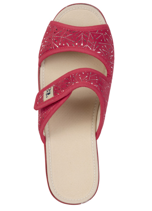 Sandaletten & Pantoletten - Leichte, Damen-Pantoletten, mit Klettverschluss, in Größe 035 bis 041, in Farbe ROT Ansicht 2