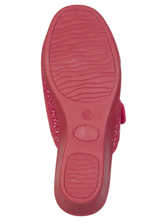 Sandaletten & Pantoletten - Leichte, Damen-Pantoletten, mit Klettverschluss, in Größe 035 bis 041, in Farbe ROT Ansicht 3