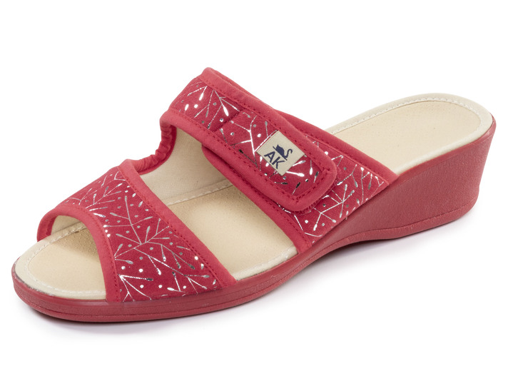 Sandaletten & Pantoletten - Leichte, Damen-Pantoletten, mit Klettverschluss, in Größe 035 bis 041, in Farbe ROT Ansicht 1