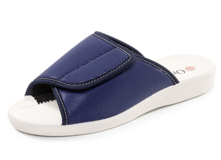 Damenmode - Bequeme Damen-Hausschuhe, Weite H, mit Klettverschluss, in Größe 036 bis 042, in Farbe BORDEAUX Ansicht 4