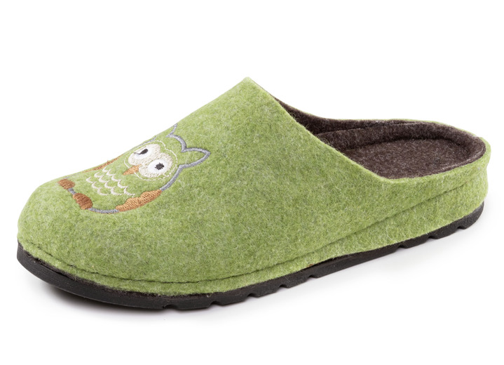 Hausschuhe - Klassische Damen-Hausschuhe, aus Filzmaterial, in Größe 036 bis 042, in Farbe JEANS Ansicht 9