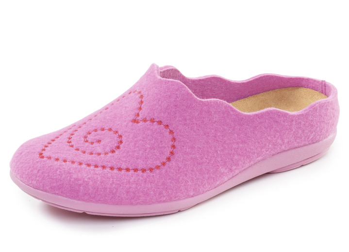 Hausschuhe - Laurina, klassische Damen-Hausschuhe, mit herausnehmbarem Fußbett, in Größe 035 bis 041, in Farbe PINK Ansicht 1