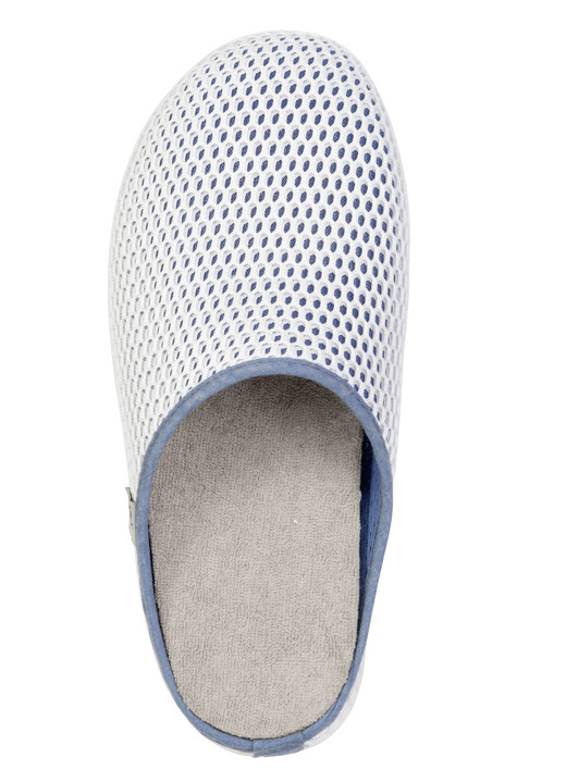 Hausschuhe - Bequeme Damen-Hausschuhe, Weite H, mit herausnehmbarem Fußbett, in Größe 036 bis 042, in Farbe JEANS Ansicht 2