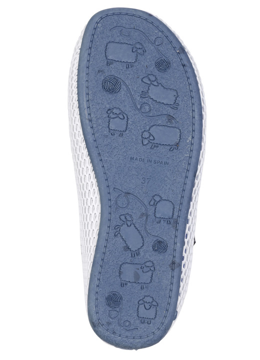 Hausschuhe - Bequeme Damen-Hausschuhe, Weite H, mit herausnehmbarem Fußbett, in Größe 036 bis 042, in Farbe JEANS Ansicht 3