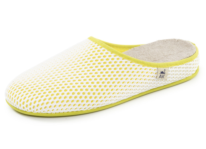 Hausschuhe - Bequeme Damen-Hausschuhe, Weite H, mit herausnehmbarem Fußbett, in Größe 036 bis 042, in Farbe JEANS Ansicht 7