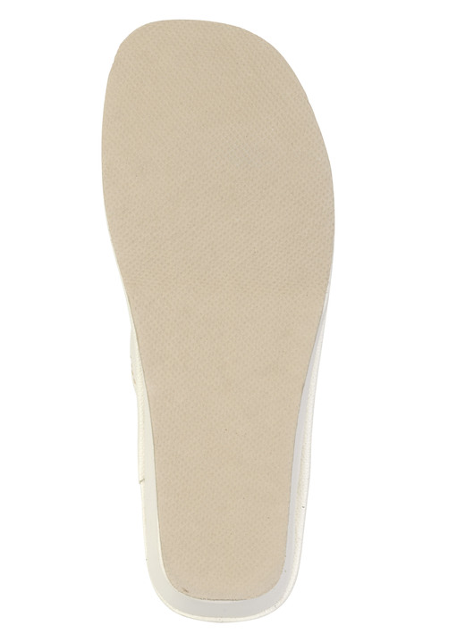 Sandaletten & Pantoletten - Klassische Damen-Pantoletten, aus Leder, in Größe 036 bis 042, in Farbe CREME Ansicht 3
