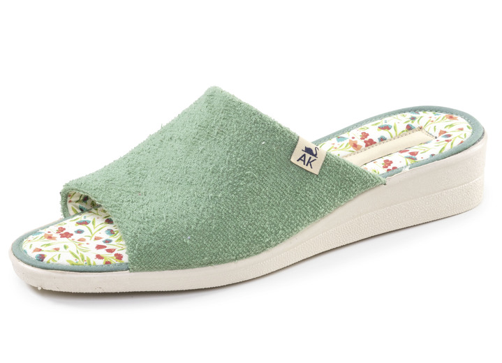 Hausschuhe - Klassische Damen-Hausschuhe, aus Textilmaterial, in Größe 035 bis 041, in Farbe HIMMELBLAU Ansicht 6