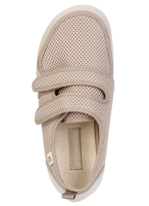 Hausschuhe - Bequeme Damen-Klettschuhe, Weite H, aus Mesh und Textilmaterial, in Größe 036 bis 042, in Farbe BORDEAUX Ansicht 5