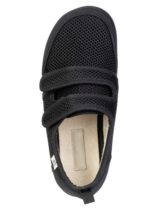 Hausschuhe - Bequeme Damen-Klettschuhe, Weite H, aus Mesh und Textilmaterial, in Größe 036 bis 042, in Farbe SAND Ansicht 8