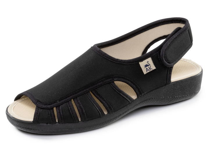 Sandaletten & Pantoletten - Bequeme Damen-Sandalen, Weite H, mit angenehmer Polsterung, in Größe 036 bis 042, in Farbe SCHWARZ Ansicht 1