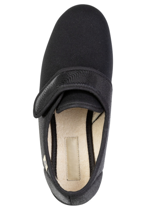 Hausschuhe - Bequeme Damen-Klettschuhe, aus angenehm gepolstertem Textilmaterial, in Größe 036 bis 042, in Farbe BEIGE Ansicht 5