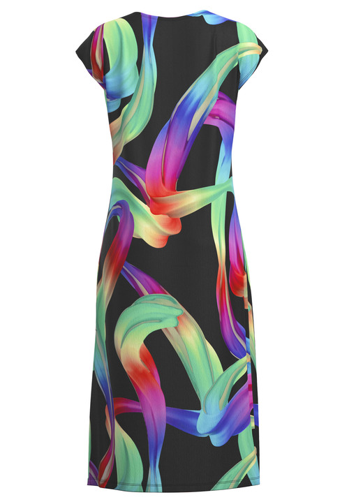 Strandkleider - Kleid mit farbbrillantem Druckdessin, in Größe 036 bis 054, in Farbe SCHWARZ-BUNT Ansicht 3