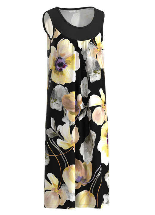 Strandkleider - Kleid mit farbbrillantem Druckdessin, in Größe 040 bis 060, in Farbe SCHWARZ-BUNT Ansicht 2