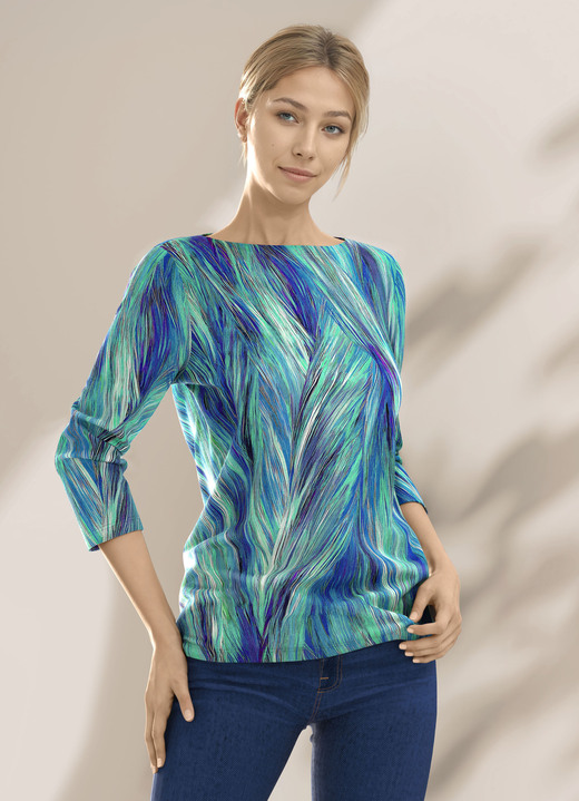 Klaus Modelle - Pullover in Feinstrick, in Größe 038 bis 054, in Farbe BLAU-GRÜN-MULTICOLOR Ansicht 1