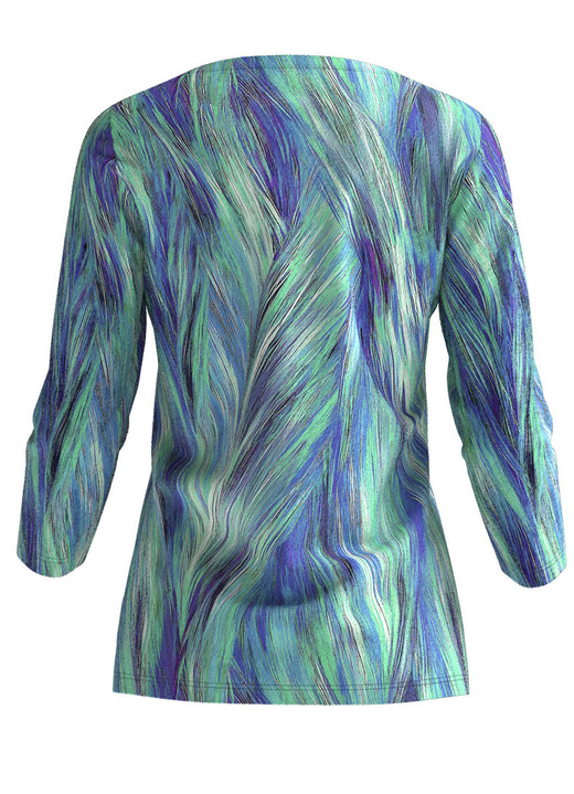 Klaus Modelle - Pullover in Feinstrick, in Größe 038 bis 054, in Farbe BLAU-GRÜN-MULTICOLOR Ansicht 3