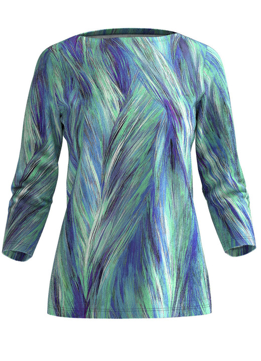 Klaus Modelle - Pullover in Feinstrick, in Größe 038 bis 054, in Farbe BLAU-GRÜN-MULTICOLOR Ansicht 2