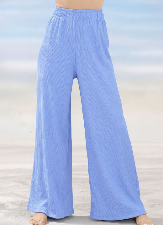 Strandkleider - Laurina Set: Bluse + Hose, in Größe 036 bis 054, in Farbe BLAU Ansicht 2