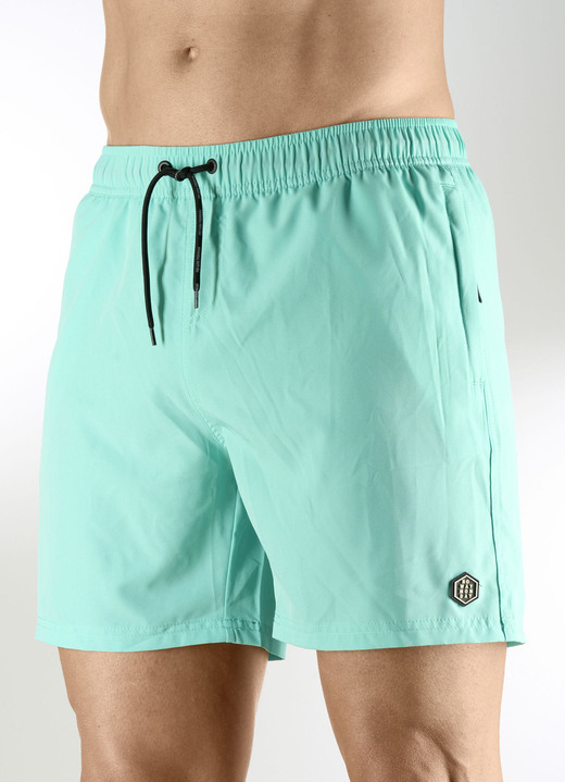 Badeshorts - Zweierpack Badeshorts, Microfaser, in Größe L (52/54) bis XXL (60/62), in Farbe 1X MINT-BUNT, 1X MINT Ansicht 2